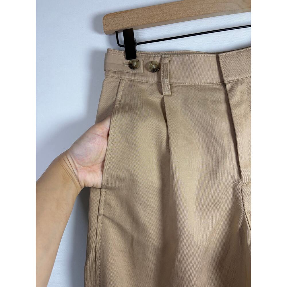 Madewell The Barrel-Leg Pant in Drapey Twill Bright Fawn Size 2 NEW - Picture 3 of 9